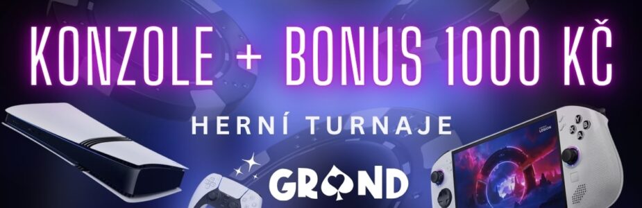 Herní konzole + bonus 1000 Kč od casina Grandwin