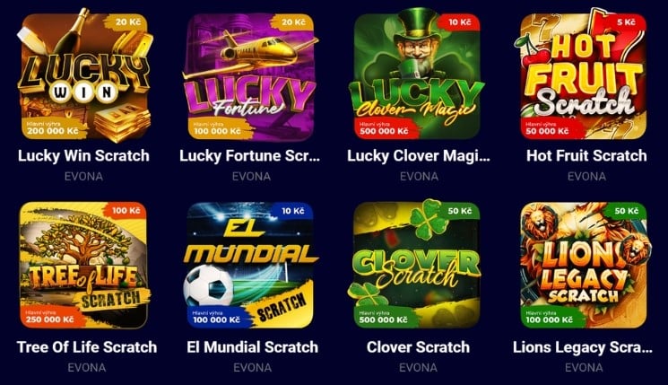 stírací losy na BetX