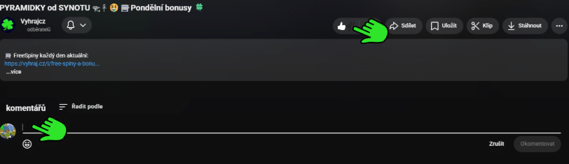 zanech lajk a komentář
