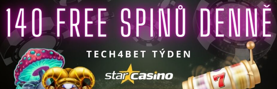 140 free spinů denně od Star Casina