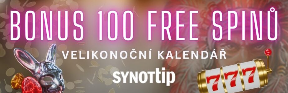 Bonus 100 free spinů u Synottipu