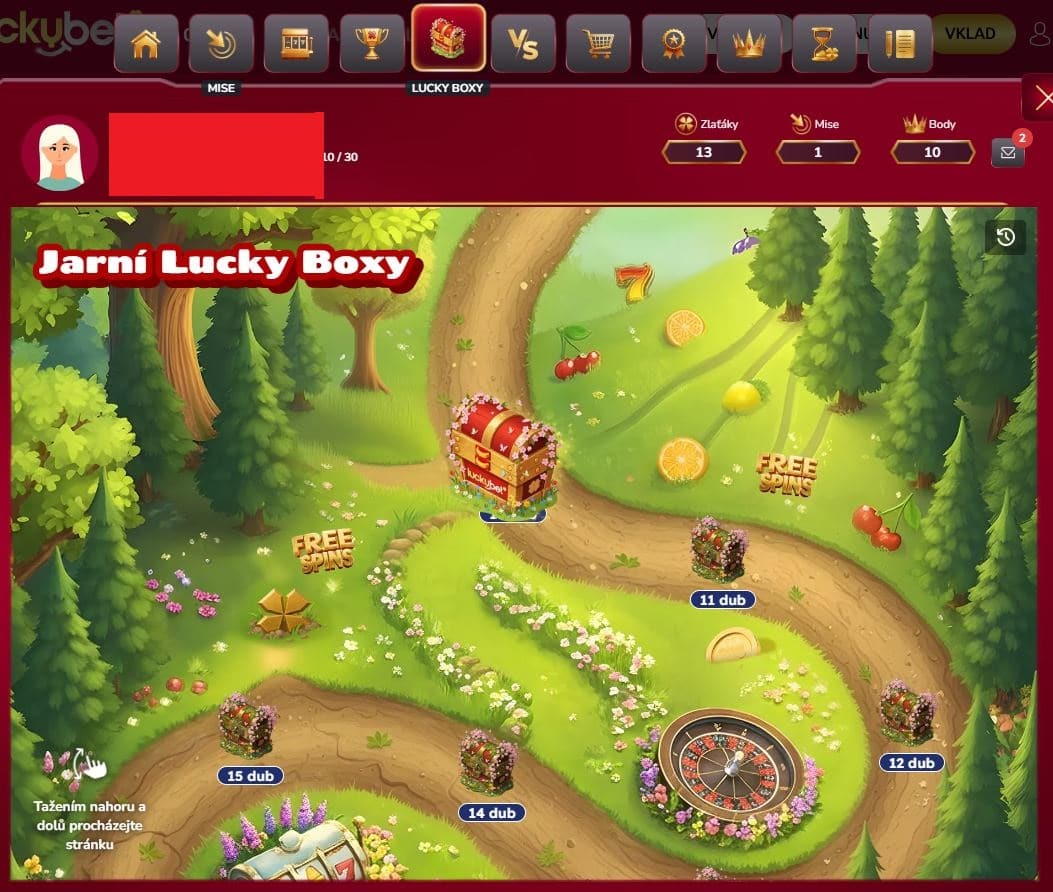 Jarní Lucky Boxy mapa u LuckyBet