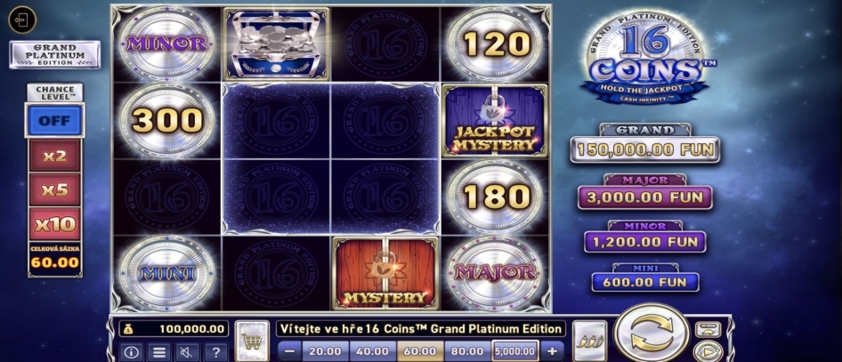 16 Coins Grand Platinum Edition od Wazdan