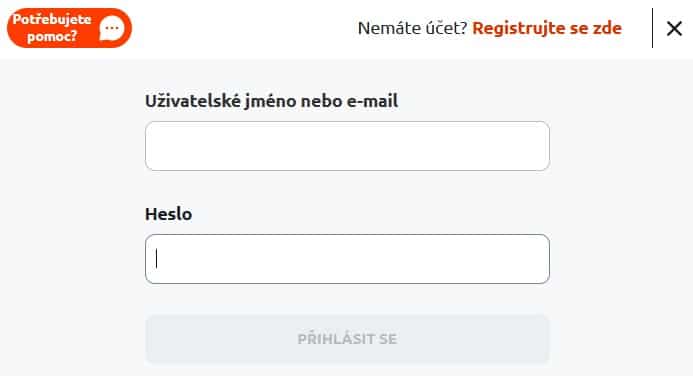 Přihlášení pro využití kódu
