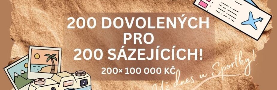Sportka dnes rozdává 200 dovolených dvě stě náhodným hráčům! Budeš jedním z nich i ty?