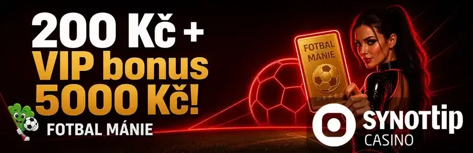 200 Kč + VIP bonus 5000 Kč u Synottipu