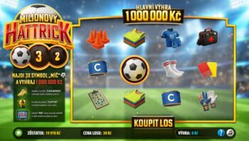 Ukázka setřeného losu Milionový hattrick