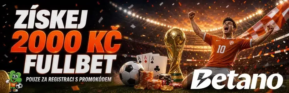 Bonus 2000 Kč fullbet za registraci na Betanu
