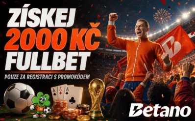 Bonus 2000 Kč fullbet za registraci na Betanu