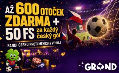 Až 600 free spinů + 50 FS u Grandwin