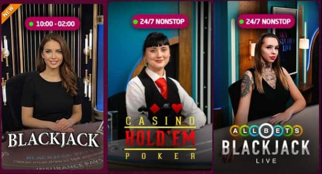 Karetní hry v live casinu u Synottipu