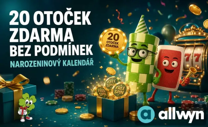 20 otoček zdarma bez podmínek u Allwyn