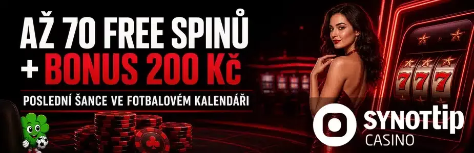 Až 70 FS + bonus 200 Kč u Synottitpu