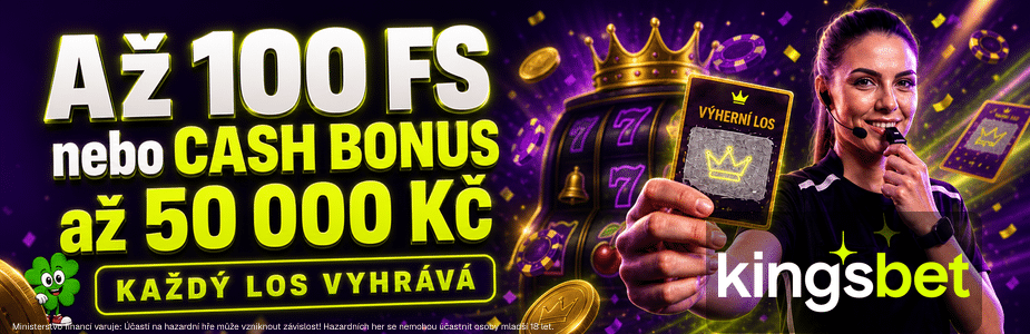 Až 100 FS nebo Cash bonus 50 000 Kč u Kingsbetu