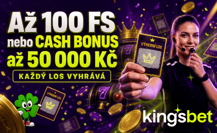 Až 100 FS nebo Cash bonus 50 000 Kč u Kingsbetu