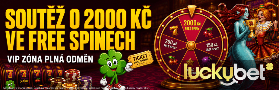 Soutěž o 2000 Kč ve free spinech v LuckyBet