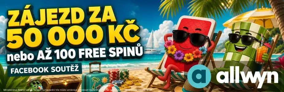 Facebook soutěž u Allwynu o zájezd za 50 000 Kč či porci free spinů!