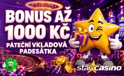 Bonus až 100 Kč v páteční vkladové padesátce u Star Casina