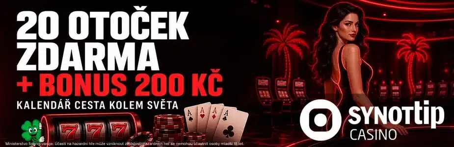 20 otoček zdarma + 200 Kč bonus v live casinu