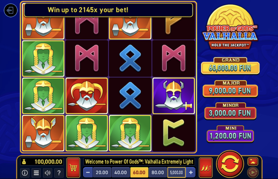 Power of Gods: Valhalla Extremely Light od Wazdan