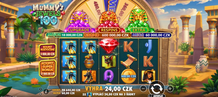 Téma a symboly Mummy’s Jewels 100