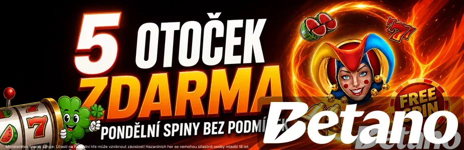 5 free spinů zcela bez podmínek u Betana
