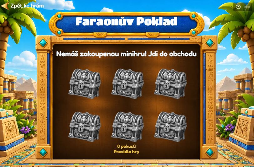 Faraonův poklad - minihra u LuckyBet