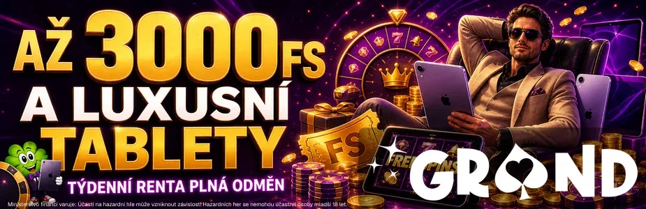 Týdenní renta o 3000 FS a luxusní tablety u Grandwin