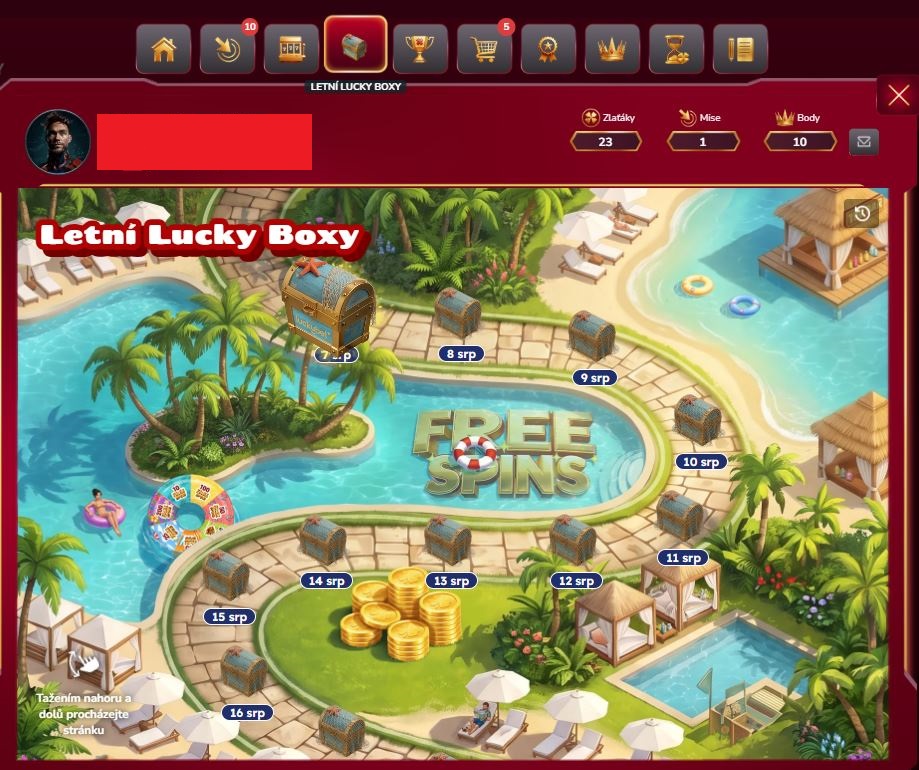 Letní Lucky Boxy - mapa