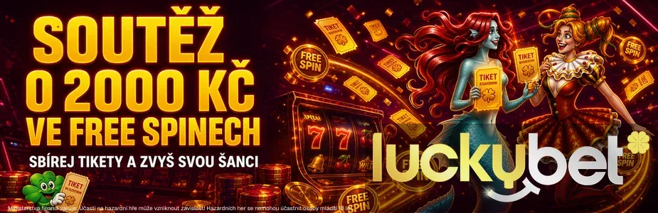 Soutěž o 2000 Kč ve free spinech u LuckyBetu