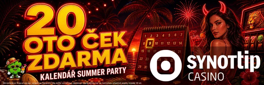 20 free spinů z kalendáře Synottip