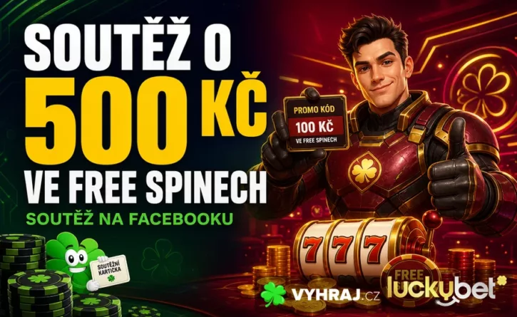 Facebooková soutěž o 500 Kč ve free spinech v LuckyBet