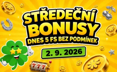 Free spiny a bonusy dnes 2-9-2026