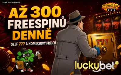 300 free spinů denně u Luckybetu