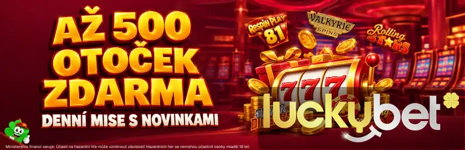500 free spinů od Luckybetu