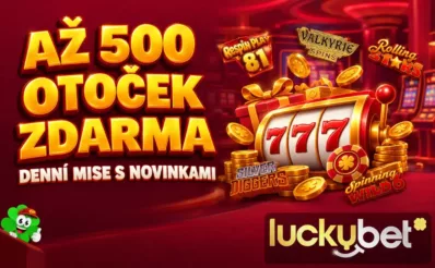 500 free spinů od Luckybetu