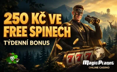 250 Kč ve free spinech v týdenním bonusu u Magic Planet