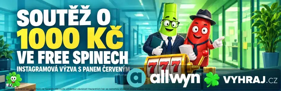 Allwyn instagramová soutěž o 1000 Kč ve free spinech