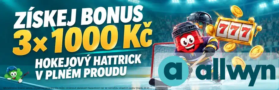 Hokejový Allwyn bonus 3x 1000 Kč