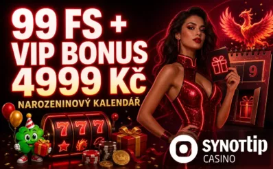 99 FS + VIP bonus 4999 Kč u Synottipu