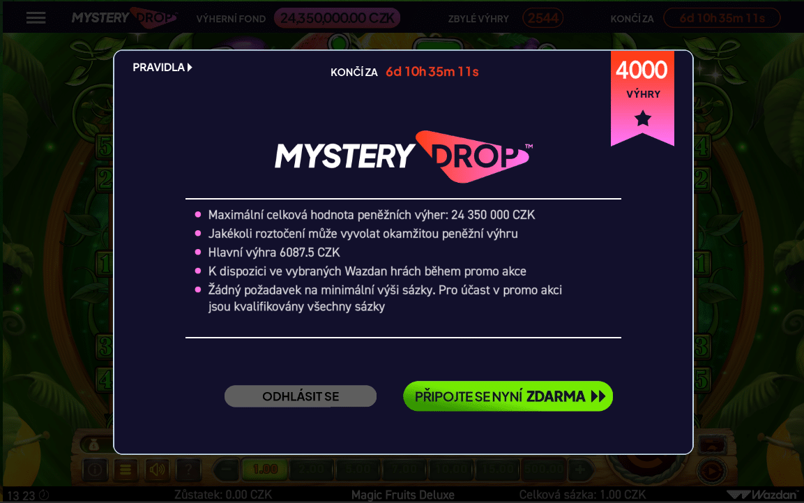 Apollo Mystery drop připojení