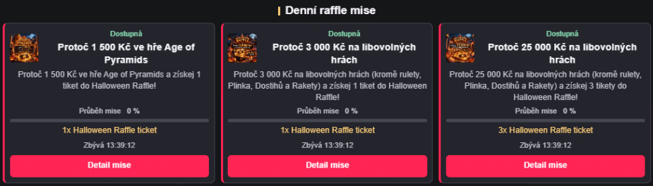 Denní raffle mise
