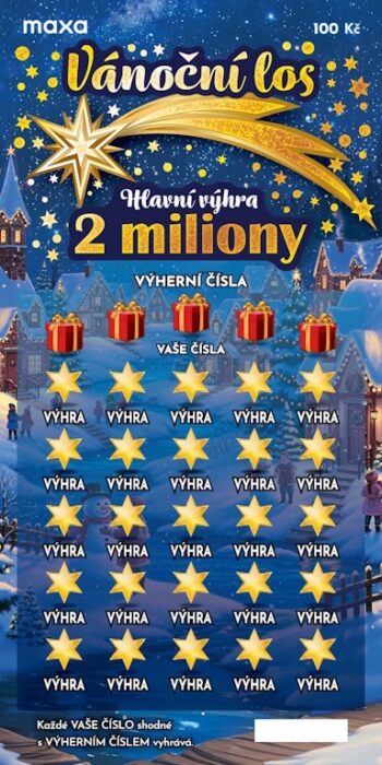 Ukázka nesetřeného losu Vánoční los