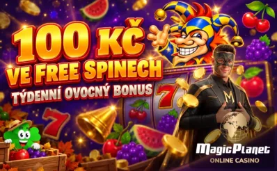 100 Kč ve FS v týdenním bonusu u Magic Planet