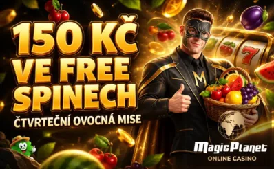 150 Kč ve free spinech u Magic Planet