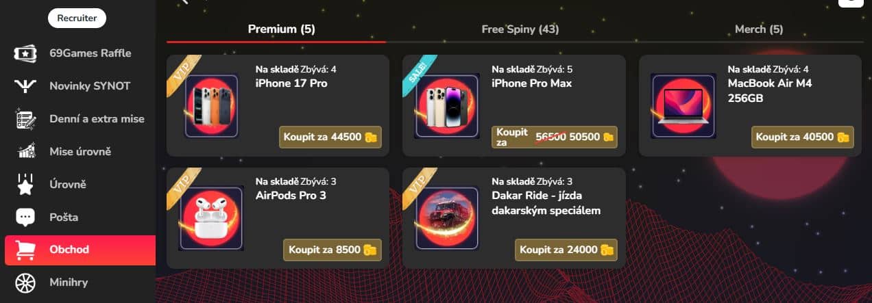 Obchod - Premium 69games