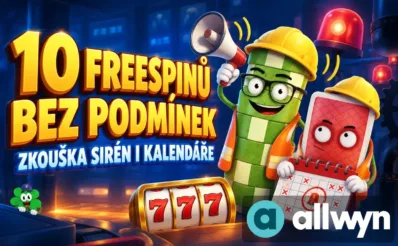 Zkouška sirén a 10 free spinů bez podmínek u Allwynu