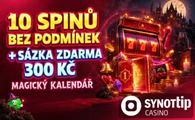 10 FS bez podmínek + sázka zdarma 300 Kč u Synottipu