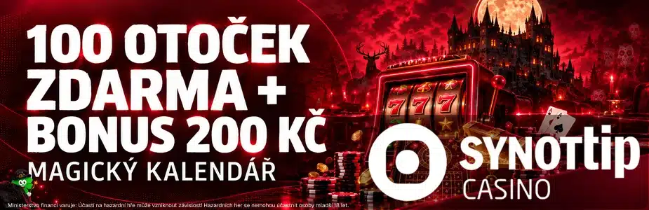 100 otoček zdarma + 200 Kč v live casinu