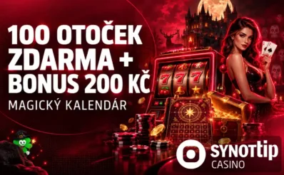 100 otoček zdarma + 200 Kč v live casinu